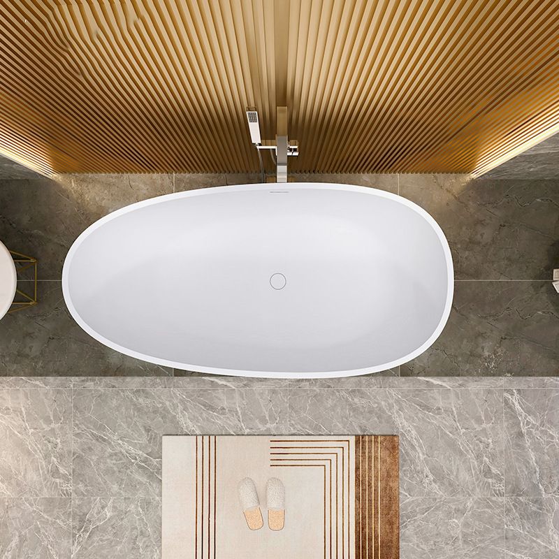 Modern Oval Tub with Drain and Overflow Trim White Soaking Bathtub for Home Clearhalo 'Bathroom Remodel & Bathroom Fixtures' 'Bathtubs' 'Home Improvement' 'home_improvement' 'home_improvement_bathtubs' 'Showers & Bathtubs' 1200x1200_eebe6088-2914-4193-8a20-c5755ad0e713