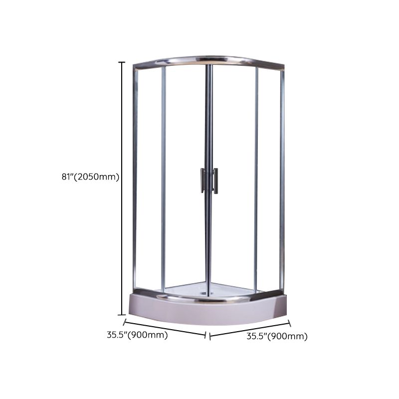 Corner Tempered Glass Shower Kit Silver Semi-Frameless Shower Kit Clearhalo 'Bathroom Remodel & Bathroom Fixtures' 'Home Improvement' 'home_improvement' 'home_improvement_shower_stalls_enclosures' 'Shower Stalls & Enclosures' 'shower_stalls_enclosures' 'Showers & Bathtubs' 1200x1200_eefc51c3-e815-4394-bd70-9823617fd0bc