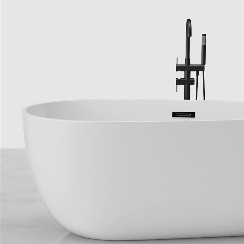 Modern Acrylic Bathtub Freestanding Soaking Bathtub with Drain Bathtub and Overflow Hole Clearhalo 'Bathroom Remodel & Bathroom Fixtures' 'Bathtubs' 'Home Improvement' 'home_improvement' 'home_improvement_bathtubs' 'Showers & Bathtubs' 1200x1200_ef37d01a-3c93-4949-8144-dcc48bba8b9e