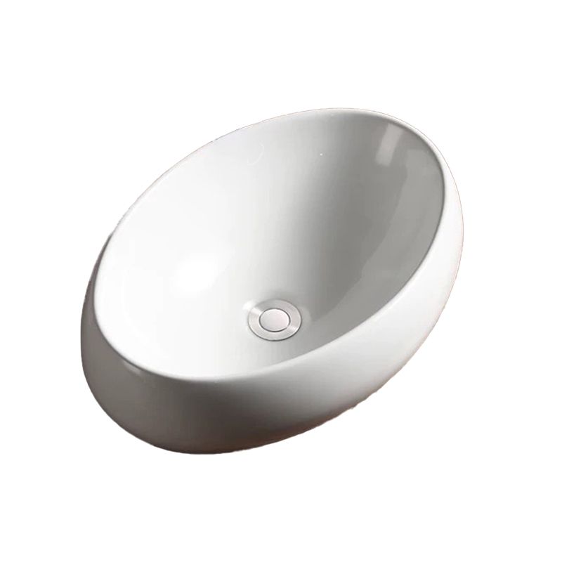 Modern Vessel Bathroom Sink Porcelain Oval with Pop-Up Drain Bathroom Sink Clearhalo 'Bathroom Remodel & Bathroom Fixtures' 'Bathroom Sinks & Faucet Components' 'Bathroom Sinks' 'bathroom_sink' 'Home Improvement' 'home_improvement' 'home_improvement_bathroom_sink' 1200x1200_ef4c4f5a-c199-4db0-8622-39a9f05cbcfe