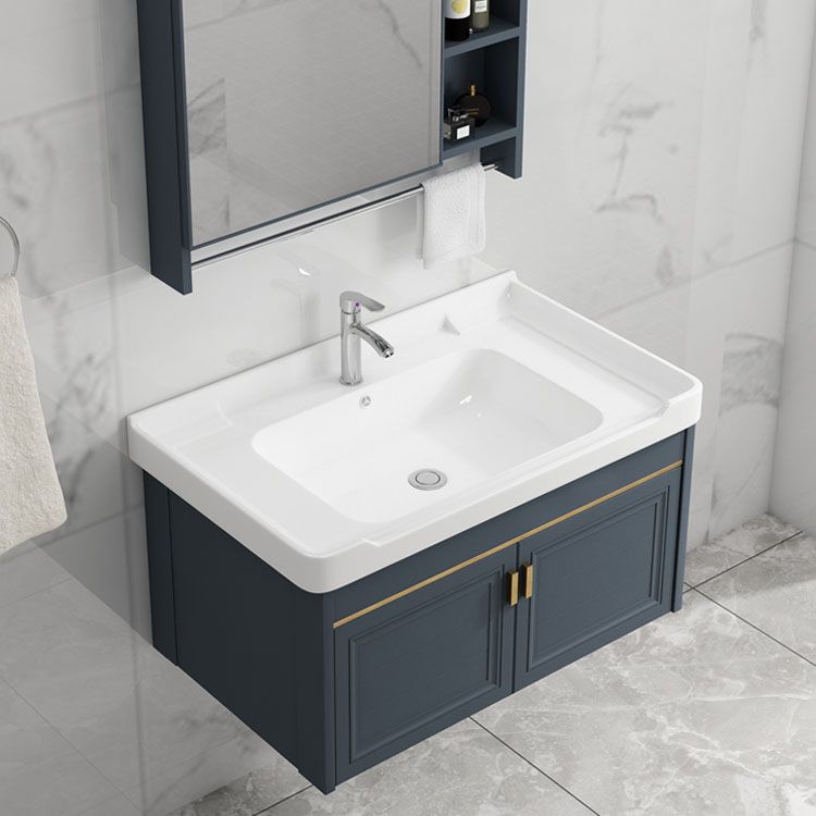 Modern Metal Blue Wall Mount Sink Vanity Faucet Included for Bathroom Clearhalo 'Bathroom Remodel & Bathroom Fixtures' 'Bathroom Vanities' 'bathroom_vanities' 'Home Improvement' 'home_improvement' 'home_improvement_bathroom_vanities' 1200x1200_ef859663-9bd4-4f2a-aae7-9b54ed9194d0