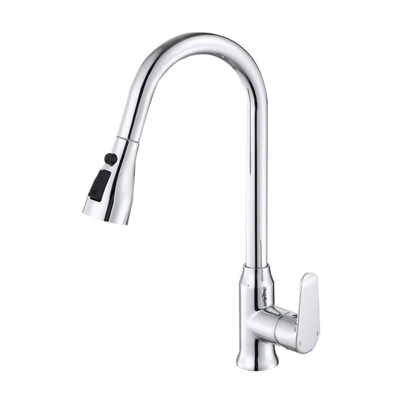 Modern Plain Kitchen Faucet Gooseneck Standard Kitchen Faucets Clearhalo 'Home Improvement' 'home_improvement' 'home_improvement_kitchen_faucets' 'Kitchen Faucets' 'Kitchen Remodel & Kitchen Fixtures' 'Kitchen Sinks & Faucet Components' 'kitchen_faucets' 1200x1200_ef90d3f1-44b9-432d-90da-c31e4e99d4f9