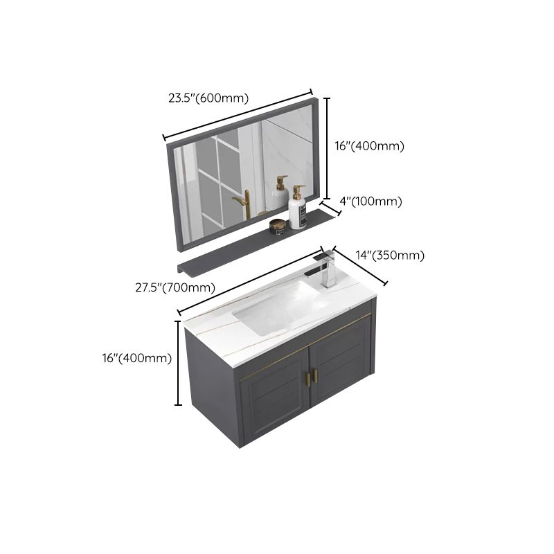 Glam Single Sink Vanity Wall Mount Metal Base Rectangular Bath Vanity Clearhalo 'Bathroom Remodel & Bathroom Fixtures' 'Bathroom Vanities' 'bathroom_vanities' 'Home Improvement' 'home_improvement' 'home_improvement_bathroom_vanities' 1200x1200_efa9e78f-94f0-439a-81bc-af1d770deea0