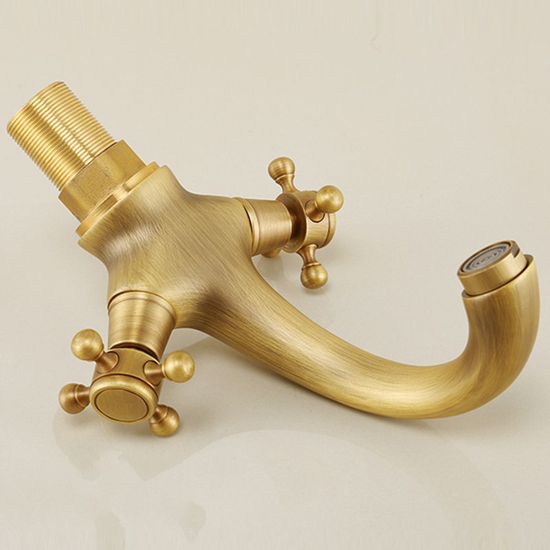 Glam Vessel Faucet 1 Hole Bathroom Faucet with 2 Cross Handles Clearhalo 'bathroom_sink_faucets' 'Conjuntos de Torneiras de Lavatório e Banheiro' 'home_improvement' 'home_improvement_bathroom_sink_faucets' 'Mobiliário Doméstico' 'Página inicial' 'Renovação e equipamento de casa de banho' 'Torneira para lavatório de banheiro' 1200x1200_efe98407-cf18-41ff-8cc6-32b0cc3b81d9