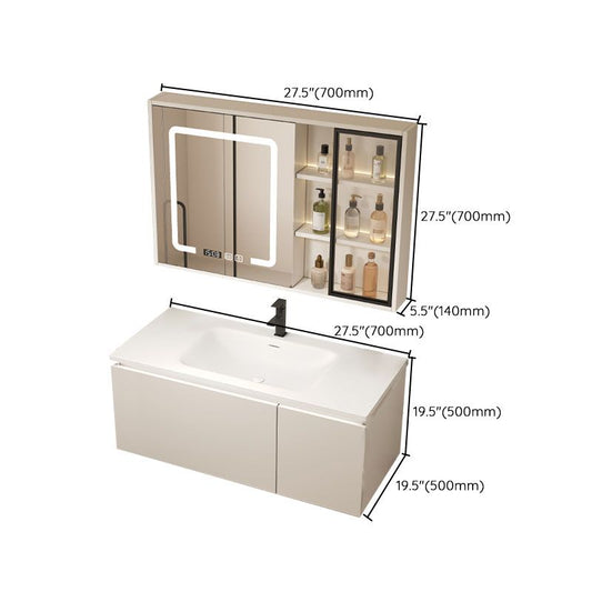 Wood White Wall Mount Vanity Set Modern with Mirror for Bathroom Clearhalo 'Bathroom Remodel & Bathroom Fixtures' 'Bathroom Vanities' 'bathroom_vanities' 'Home Improvement' 'home_improvement' 'home_improvement_bathroom_vanities' 1200x1200_f029c2f7-207a-4509-9339-ccdbde4d967b