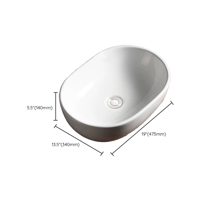 Modern Vessel Bathroom Sink Porcelain Oval with Pop-Up Drain Bathroom Sink Clearhalo 'Bathroom Remodel & Bathroom Fixtures' 'Bathroom Sinks & Faucet Components' 'Bathroom Sinks' 'bathroom_sink' 'Home Improvement' 'home_improvement' 'home_improvement_bathroom_sink' 1200x1200_f0474445-2fab-427d-9418-8247fe548803