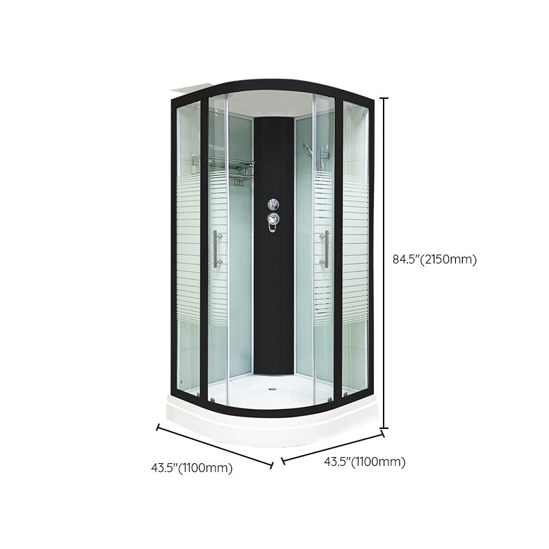 Framed Black Shower Enclosure Clear Easy Clean Glass Rounded Shower Enclosure Clearhalo 'Bathroom Remodel & Bathroom Fixtures' 'Home Improvement' 'home_improvement' 'home_improvement_shower_stalls_enclosures' 'Shower Stalls & Enclosures' 'shower_stalls_enclosures' 'Showers & Bathtubs' 1200x1200_f07fe8ff-fce9-430f-9aca-b8275a1bf1d5