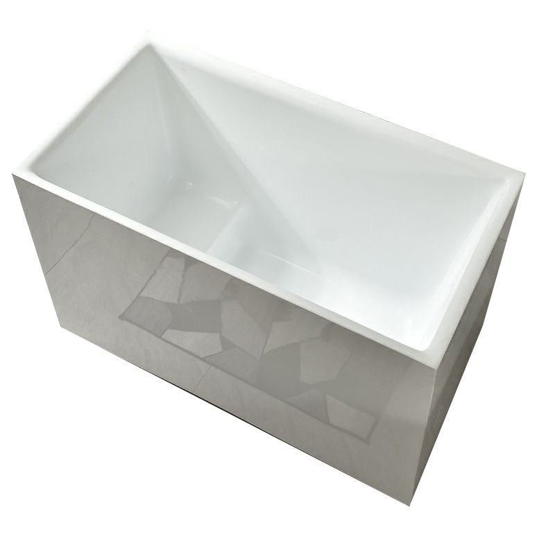 Acrylic Freestanding Bathtub Modern Rectangle Bathtub with Center Drain Clearhalo 'Bathroom Remodel & Bathroom Fixtures' 'Bathtubs' 'Home Improvement' 'home_improvement' 'home_improvement_bathtubs' 'Showers & Bathtubs' 1200x1200_f08e96b6-a29a-4076-8c13-c0d77425c969