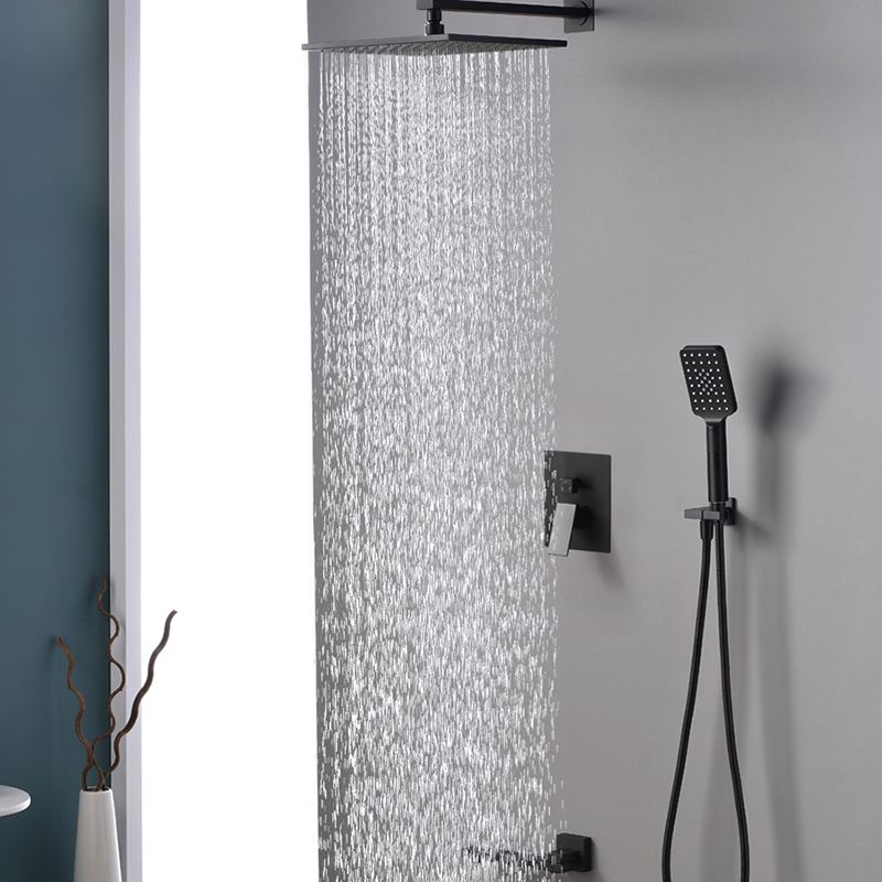 Square Black Spot Resist Shower Faucet Shower Arm Shower with Handheld Shower Head Clearhalo 'Bathroom Remodel & Bathroom Fixtures' 'Home Improvement' 'home_improvement' 'home_improvement_shower_faucets' 'Shower Faucets & Systems' 'shower_faucets' 'Showers & Bathtubs Plumbing' 'Showers & Bathtubs' 1200x1200_f09f1eb1-42d7-464c-bf5d-33258874c77e