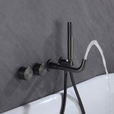 Wall Mounted Metal Tub Filler Low Arc Rotatable Tub Faucet Trim Clearhalo 'Bathroom Remodel & Bathroom Fixtures' 'Bathtub Faucets' 'bathtub_faucets' 'Home Improvement' 'home_improvement' 'home_improvement_bathtub_faucets' 1200x1200_f0c04a50-d6d3-4eda-8555-f03ed487578c