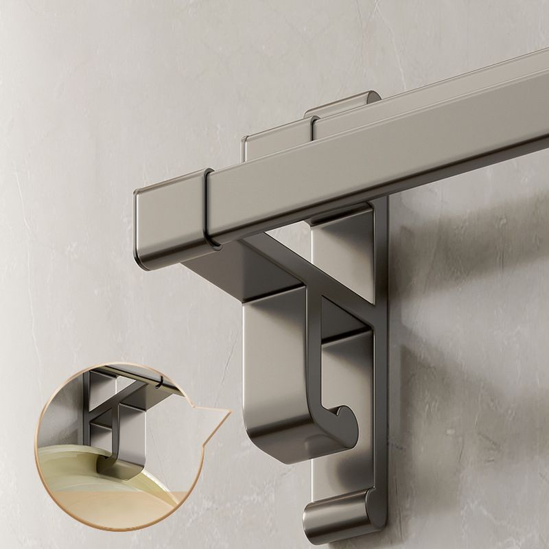 Gray Bathroom Accessory Set Contemporary Style Aluminum Towel Bar Clearhalo 'Bathroom Hardware Sets' 'Bathroom Hardware' 'Bathroom Remodel & Bathroom Fixtures' 'bathroom_hardware_sets' 'Home Improvement' 'home_improvement' 'home_improvement_bathroom_hardware_sets' 1200x1200_f0c84a7a-34ce-4e62-8f40-ab12e64caad2