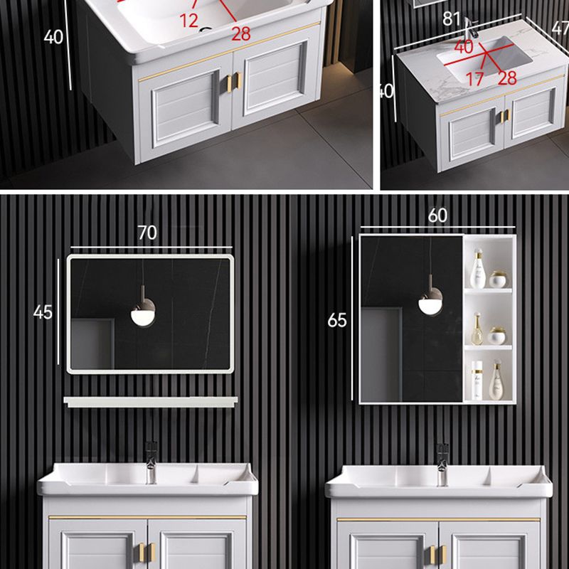 Wall Mounted Sink Vanity Contemporary Metal Bathroom Sink Vanity Clearhalo 'Bathroom Remodel & Bathroom Fixtures' 'Bathroom Vanities' 'bathroom_vanities' 'Home Improvement' 'home_improvement' 'home_improvement_bathroom_vanities' 1200x1200_f1291806-3adc-4b4e-8627-ddad2173dfad