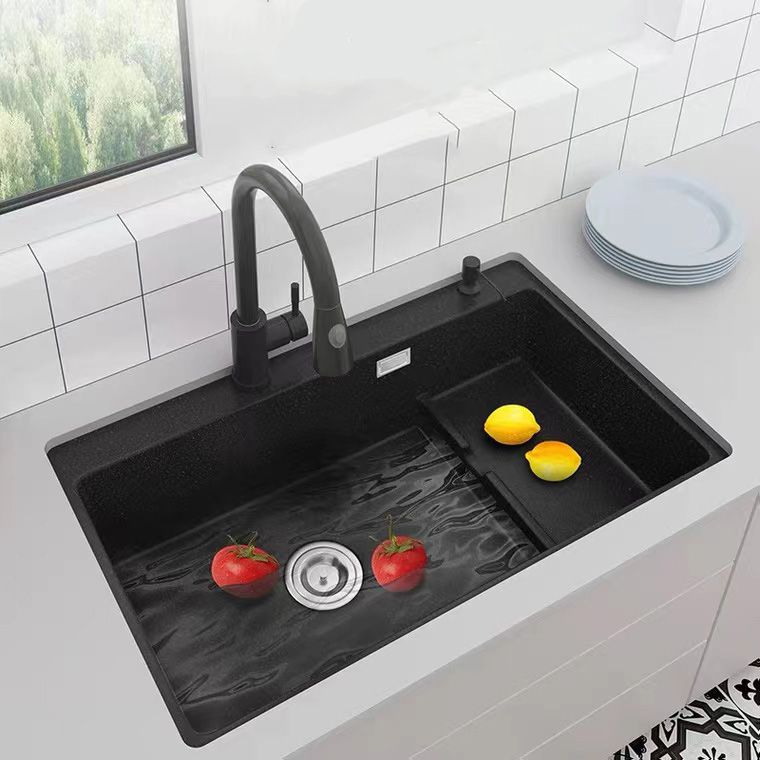 Quartz Kitchen Sink Rectangular Kitchen Sink with Drain Assembly Clearhalo 'Home Improvement' 'home_improvement' 'home_improvement_kitchen_sinks' 'Kitchen Remodel & Kitchen Fixtures' 'Kitchen Sinks & Faucet Components' 'Kitchen Sinks' 'kitchen_sinks' 1200x1200_f12b4b78-3f06-4295-afad-011c108f16bd