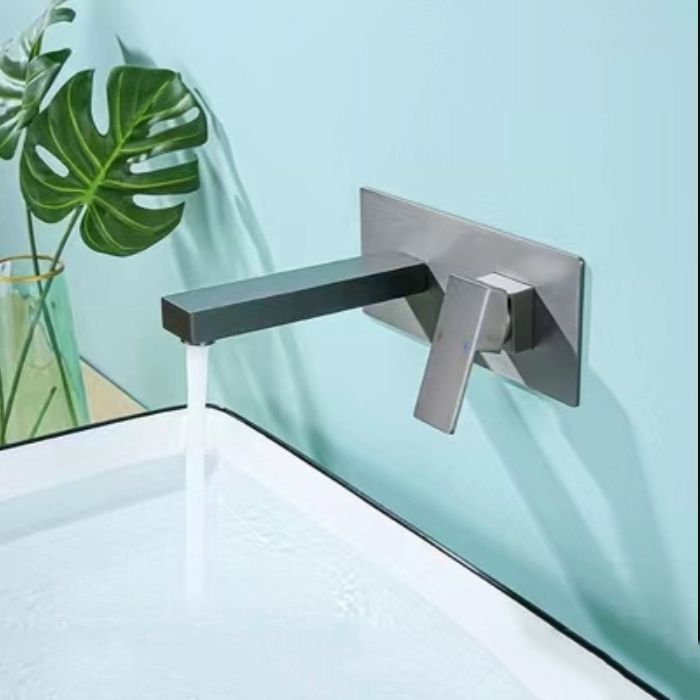 Contemporary Bathtub Faucet Wall Mounted Metal Bath Faucet Trim Clearhalo 'Bathroom Remodel & Bathroom Fixtures' 'Bathtub Faucets' 'bathtub_faucets' 'Home Improvement' 'home_improvement' 'home_improvement_bathtub_faucets' 1200x1200_f131fbfd-db8b-4cef-a4ca-b861b72c4b47