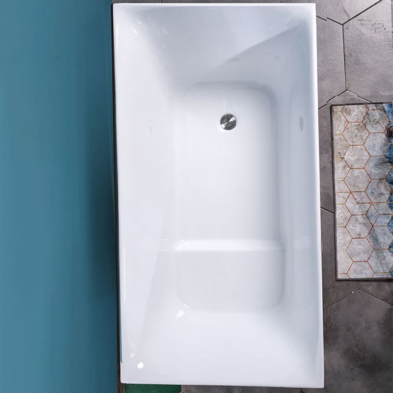 Modern Acrylic Freestanding Back to Wall Bathtub Soaking Rectangular Bath Tub Clearhalo 'Bathroom Remodel & Bathroom Fixtures' 'Bathtubs' 'Home Improvement' 'home_improvement' 'home_improvement_bathtubs' 'Showers & Bathtubs' 1200x1200_f1328261-edc4-4833-bf88-25dbe410d462