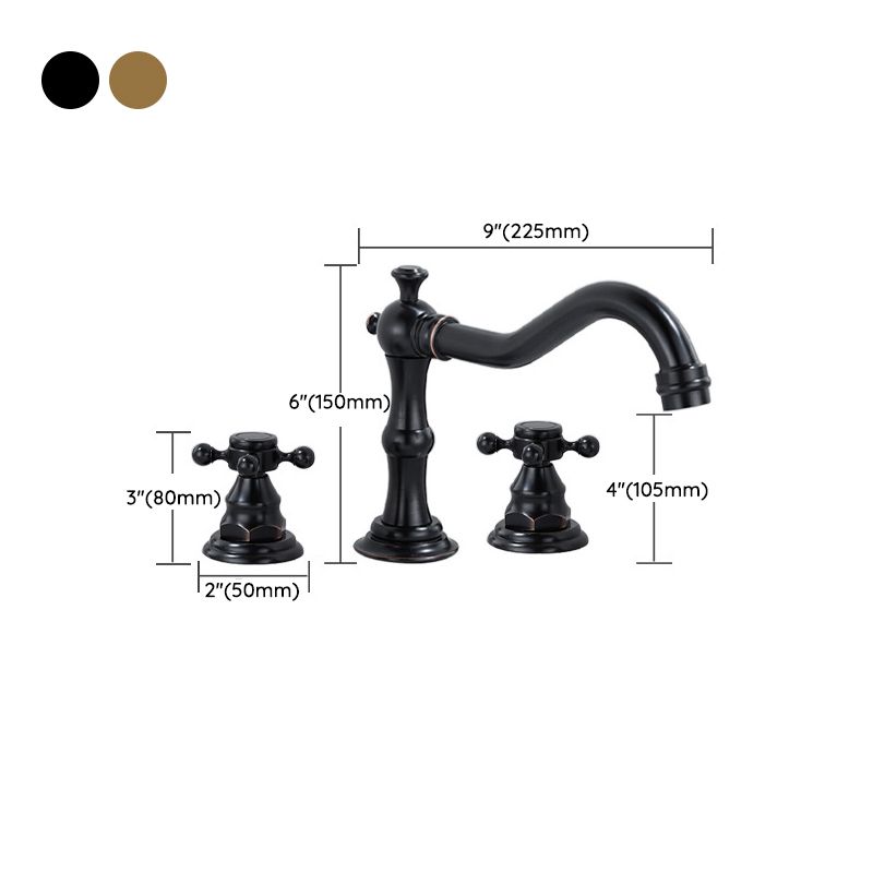 European Style Widespread Basin Faucet Brass 2 Handle Bathroom Vessel Faucet with Hoses Clearhalo 'Bathroom Remodel & Bathroom Fixtures' 'Bathroom Sink Faucets' 'Bathroom Sinks & Faucet Components' 'bathroom_sink_faucets' 'Home Improvement' 'home_improvement' 'home_improvement_bathroom_sink_faucets' 1200x1200_f13b0e8c-0b1d-4b37-ac30-7d06c04a5827