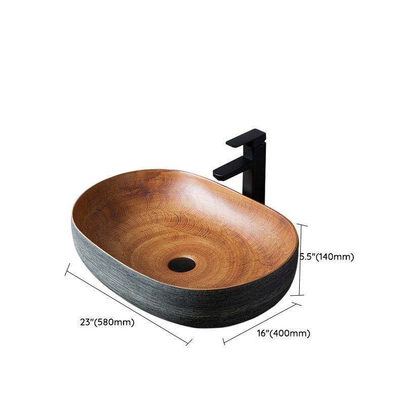 Brown Oval-shape Trough Bathroom Sink Modern Trough Bathroom Sink Clearhalo 'Bathroom Remodel & Bathroom Fixtures' 'Bathroom Sinks & Faucet Components' 'Bathroom Sinks' 'bathroom_sink' 'Home Improvement' 'home_improvement' 'home_improvement_bathroom_sink' 1200x1200_f15bff59-28f3-4078-8875-54dfbb2d08f2