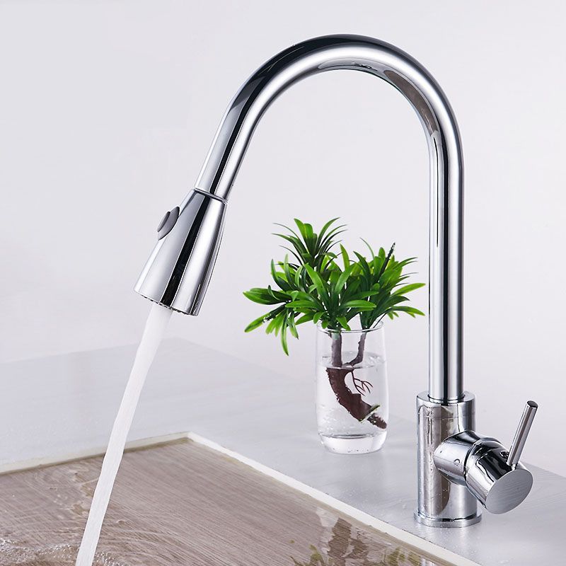 Industrial Single Level Kitchen Faucet Lead Free One Hold Tub Filler Trim Clearhalo 'bathroom_sink_faucets' 'Conjuntos de Torneiras de Lavatório e Banheiro' 'home_improvement' 'home_improvement_bathroom_sink_faucets' 'Mobiliário Doméstico' 'Página inicial' 'Renovação e equipamento de casa de banho' 'Torneira para lavatório de banheiro' 1200x1200_f1773dfa-4819-4efa-9590-dc2ef013705f