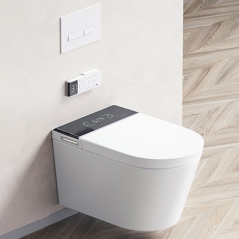 Contemporary White Elongated Wall Hung Toilet Set with Heated Seat Clearhalo 'Bathroom Remodel & Bathroom Fixtures' 'Bidets' 'Home Improvement' 'home_improvement' 'home_improvement_bidets' 'Toilets & Bidets' 1200x1200_f1793696-4cf0-400a-8913-e3e81137a5da