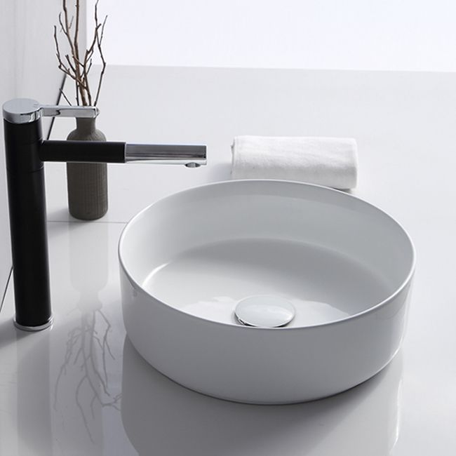 Modern Bathroom Sink Porcelain Solid Color Round Vessel Bathroom Sink Clearhalo 'Bathroom Remodel & Bathroom Fixtures' 'Bathroom Sinks & Faucet Components' 'Bathroom Sinks' 'bathroom_sink' 'Home Improvement' 'home_improvement' 'home_improvement_bathroom_sink' 1200x1200_f181dd21-1a61-4e03-bf1b-508de6189446