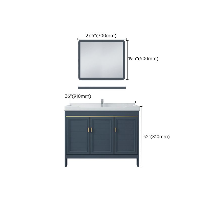 Modern Blue Bathroom Vanity Metal Frame Single-Sink Freestanding Vanity Set Clearhalo 'Bathroom Remodel & Bathroom Fixtures' 'Bathroom Vanities' 'bathroom_vanities' 'Home Improvement' 'home_improvement' 'home_improvement_bathroom_vanities' 1200x1200_f192dd21-2d90-4a00-a68f-b57923bc8d94