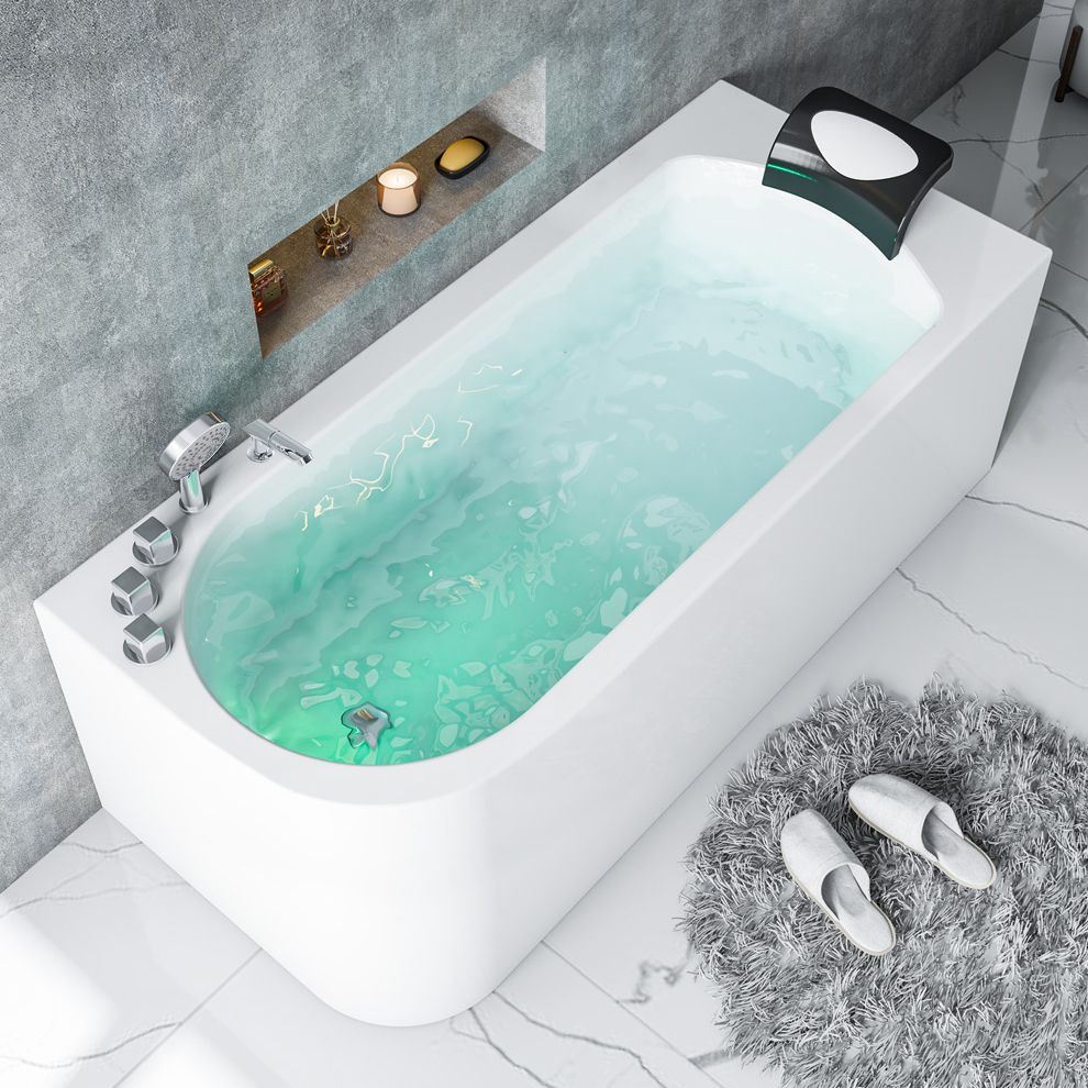 Acrylic Soaking Bathtub Antique Finish Rectangular Back to Wall Bath Tub Clearhalo 'Bathroom Remodel & Bathroom Fixtures' 'Bathtubs' 'Home Improvement' 'home_improvement' 'home_improvement_bathtubs' 'Showers & Bathtubs' 1200x1200_f1935242-5574-46f5-95f3-c2ac235d285a