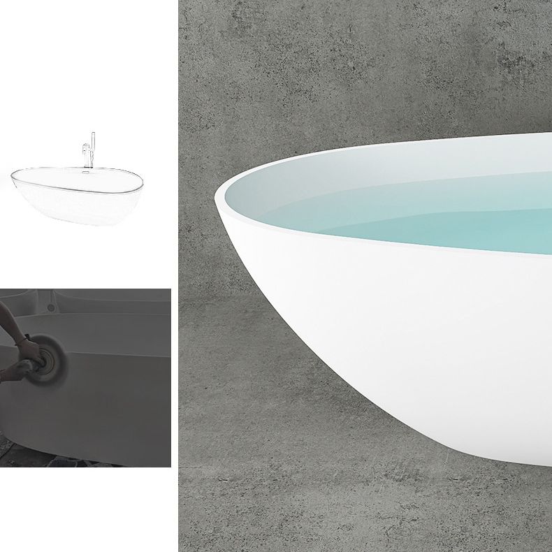 Soaking Stand Alone Tub with Drain Bathroom White Stone Bathtub Clearhalo 'Bathroom Remodel & Bathroom Fixtures' 'Bathtubs' 'Home Improvement' 'home_improvement' 'home_improvement_bathtubs' 'Showers & Bathtubs' 1200x1200_f1b37b16-df37-4675-b66c-50a3ea6fe9ec