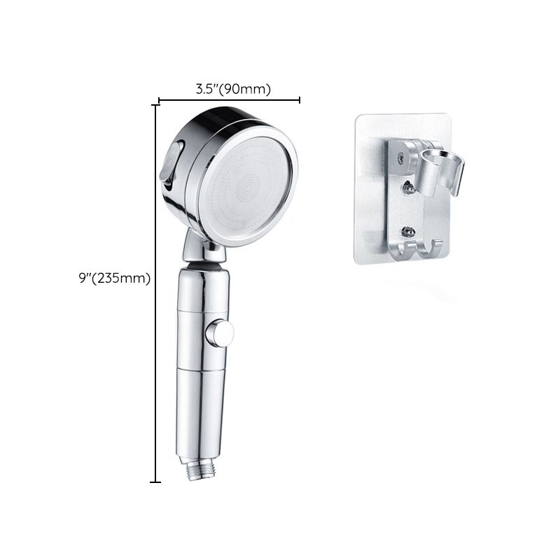 Contemporary Handheld Shower Head Round 3 Setting Spray Head in Silver Clearhalo 'Bathroom Remodel & Bathroom Fixtures' 'Home Improvement' 'home_improvement' 'home_improvement_shower_heads' 'Shower Heads' 'shower_heads' 'Showers & Bathtubs Plumbing' 'Showers & Bathtubs' 1200x1200_f1b3cfbb-7727-4679-b9b1-1cf7d7e96f3e