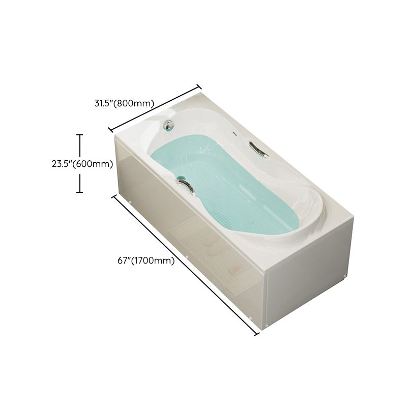 Freestanding Acrylic Bathtub Soaking White Square Modern Back to Wall Bathtub Clearhalo 'Bathroom Remodel & Bathroom Fixtures' 'Bathtubs' 'Home Improvement' 'home_improvement' 'home_improvement_bathtubs' 'Showers & Bathtubs' 1200x1200_f1ba2932-5e10-465d-b3a7-ccb3a81c16ce