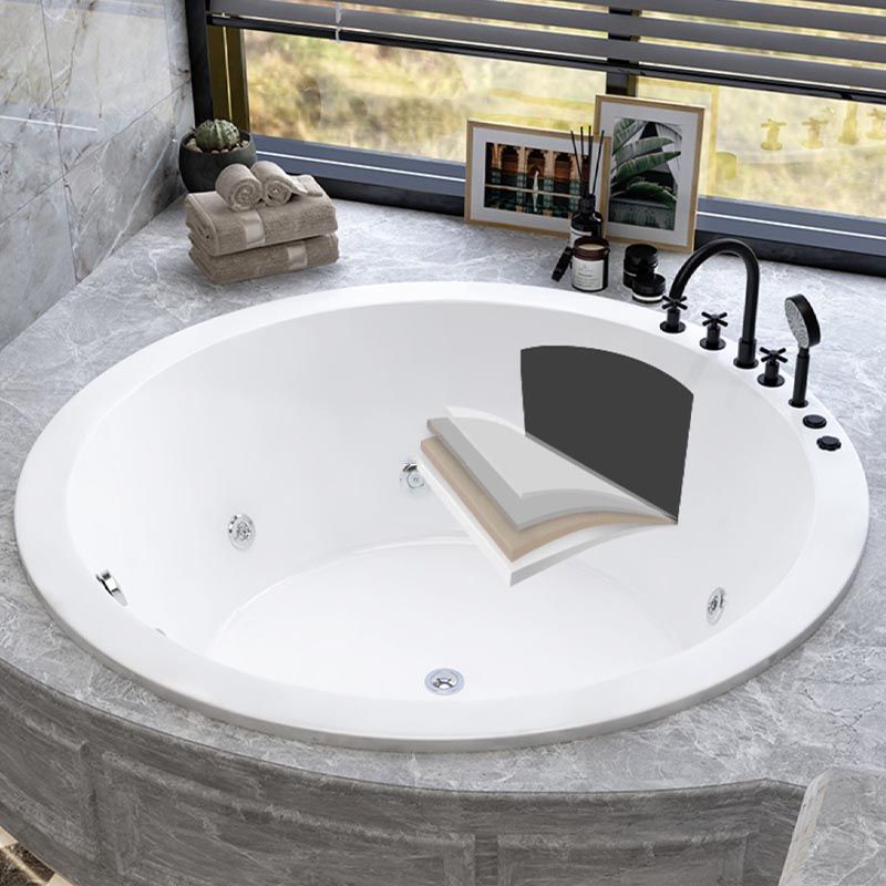 Modern Round Drop-in Bath Tub Acrylic Soaking Bathtub in White Clearhalo 'Bathroom Remodel & Bathroom Fixtures' 'Bathtubs' 'Home Improvement' 'home_improvement' 'home_improvement_bathtubs' 'Showers & Bathtubs' 1200x1200_f1bd1bb0-556a-4c55-8548-efff6e6e8613