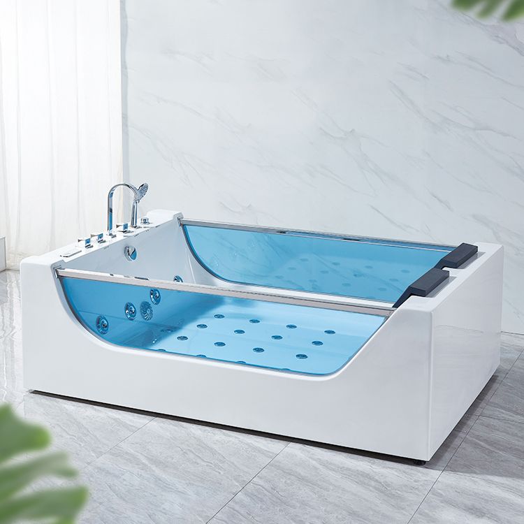 Modern Acrylic Bath Freestanding Soaking White Rectangular Bathtub Clearhalo 'Bathroom Remodel & Bathroom Fixtures' 'Bathtubs' 'Home Improvement' 'home_improvement' 'home_improvement_bathtubs' 'Showers & Bathtubs' 1200x1200_f1d2f9a1-3e5d-41fe-ae10-68ef62cea862