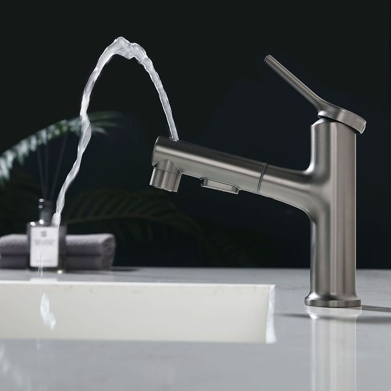 Modern Vessel Sink Faucet Copper Single Handle Low Arc Vessel Faucet for Bathroom Clearhalo 'Bathroom Remodel & Bathroom Fixtures' 'Bathroom Sink Faucets' 'Bathroom Sinks & Faucet Components' 'bathroom_sink_faucets' 'Home Improvement' 'home_improvement' 'home_improvement_bathroom_sink_faucets' 1200x1200_f1d6aa5d-d219-451c-b0f8-1af4f5e521ea