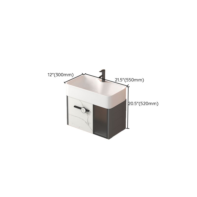 Modern Wall Mount Sink Vanity Gray Metal Base Single-Sink Rectangular Vanity Set Clearhalo 'Bathroom Remodel & Bathroom Fixtures' 'Bathroom Vanities' 'bathroom_vanities' 'Home Improvement' 'home_improvement' 'home_improvement_bathroom_vanities' 1200x1200_f1dce751-0b68-4b73-9489-f2964acbb186