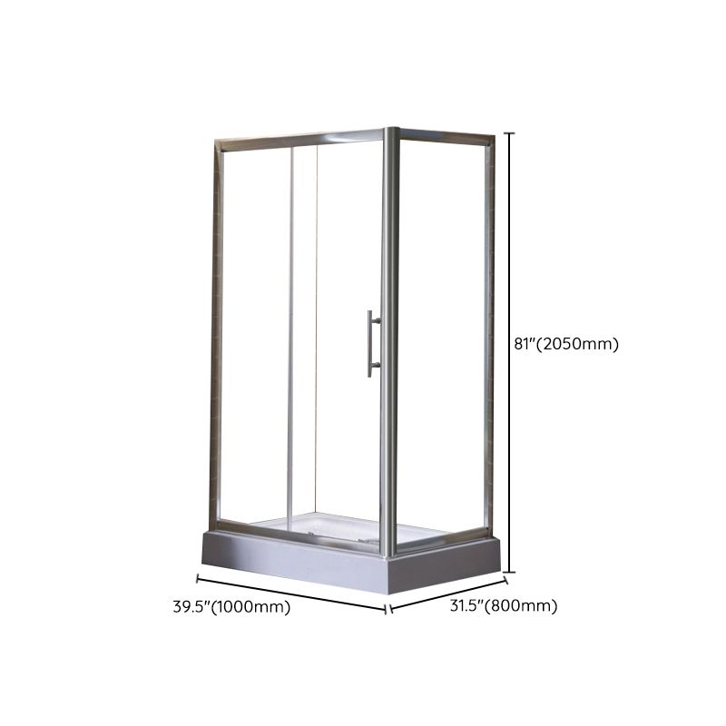 Corner Tempered Glass Shower Kit Silver Semi-Frameless Shower Kit Clearhalo 'Bathroom Remodel & Bathroom Fixtures' 'Home Improvement' 'home_improvement' 'home_improvement_shower_stalls_enclosures' 'Shower Stalls & Enclosures' 'shower_stalls_enclosures' 'Showers & Bathtubs' 1200x1200_f1ee8002-62ba-4551-9675-47ab2b1cc6e9