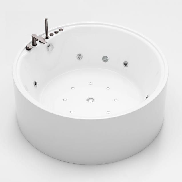 Modern Round Freestanding Bathtub Acrylic White Bath Tub for Home Clearhalo 'Bathroom Remodel & Bathroom Fixtures' 'Bathtubs' 'Home Improvement' 'home_improvement' 'home_improvement_bathtubs' 'Showers & Bathtubs' 1200x1200_f227e208-7e73-4030-b940-5fff99e61685