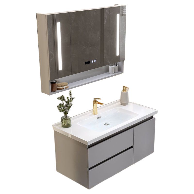 Wall Mount Sink Included Bathroom Vanity Set with Mirror Faucet Clearhalo 'Bathroom Remodel & Bathroom Fixtures' 'Bathroom Vanities' 'bathroom_vanities' 'Home Improvement' 'home_improvement' 'home_improvement_bathroom_vanities' 1200x1200_f243fd94-9ecb-4032-af51-c8893a4a8c59