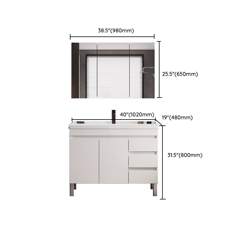 White Modern Wood Rectangular Open Console with Sink Set Faucet Included Clearhalo 'Bathroom Remodel & Bathroom Fixtures' 'Bathroom Vanities' 'bathroom_vanities' 'Home Improvement' 'home_improvement' 'home_improvement_bathroom_vanities' 1200x1200_f26af1e8-1b6d-48e6-b6fd-3019c40f9152
