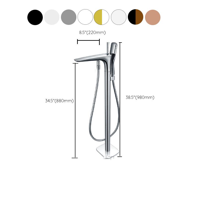 Floor Standing Bathroom Faucet Handheld Shower Bathtub Faucet Clearhalo 'Bathroom Remodel & Bathroom Fixtures' 'Bathtub Faucets' 'bathtub_faucets' 'Home Improvement' 'home_improvement' 'home_improvement_bathtub_faucets' 1200x1200_f292f227-9d67-423a-b9f6-6afd06e93466