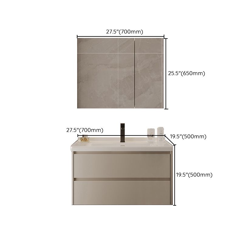 Wall Mount Bathroom Vanity Modern Glass Single-Sink Rectangular Vanity Set Clearhalo 'Bathroom Remodel & Bathroom Fixtures' 'Bathroom Vanities' 'bathroom_vanities' 'Home Improvement' 'home_improvement' 'home_improvement_bathroom_vanities' 1200x1200_f2b11625-25d6-4a00-9029-c48bd100e040