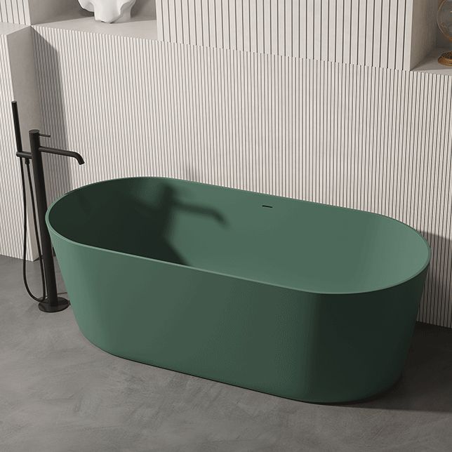 Oval Antique Finish Soaking Bathtub Back to Wall Modern Bath Tub Clearhalo 'Bathroom Remodel & Bathroom Fixtures' 'Bathtubs' 'Home Improvement' 'home_improvement' 'home_improvement_bathtubs' 'Showers & Bathtubs' 1200x1200_f2ebcc22-0939-4dd2-bcfe-69e443cfb10f