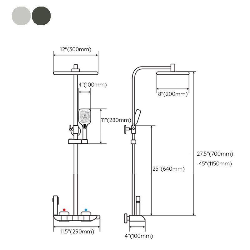 Contemporary Shower Set Handheld Shower Head Slide Bar Wall Mounted Shower System Clearhalo 'Bathroom Remodel & Bathroom Fixtures' 'Home Improvement' 'home_improvement' 'home_improvement_shower_faucets' 'Shower Faucets & Systems' 'shower_faucets' 'Showers & Bathtubs Plumbing' 'Showers & Bathtubs' 1200x1200_f307832e-3a6a-4df9-aff1-46557652631e