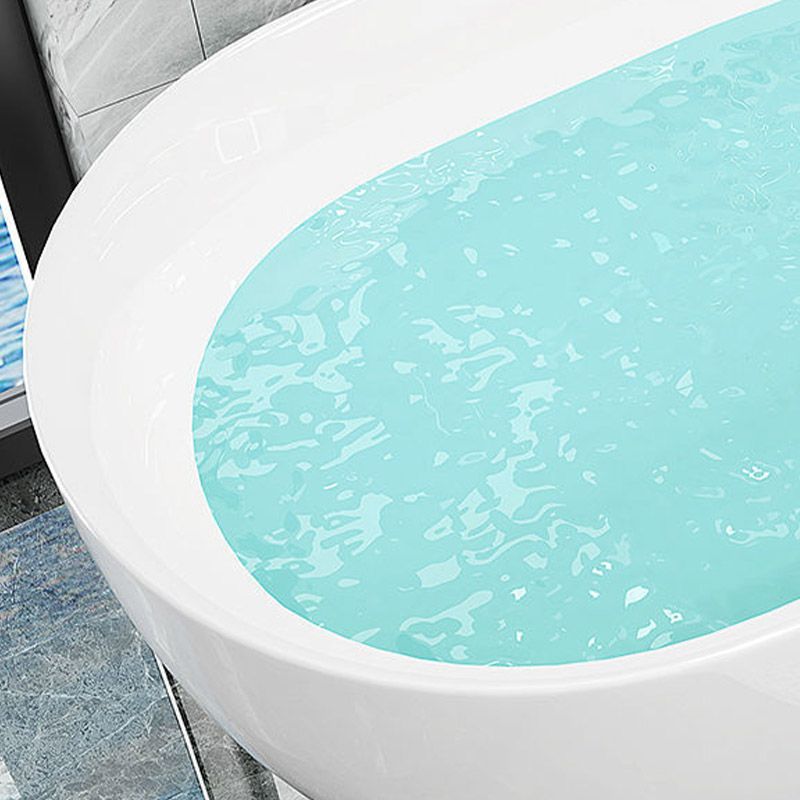 Soaking Freestanding Tub with Overflow Trim White Acrylic Oval Bathtub Clearhalo 'Bathroom Remodel & Bathroom Fixtures' 'Bathtubs' 'Home Improvement' 'home_improvement' 'home_improvement_bathtubs' 'Showers & Bathtubs' 1200x1200_f34d23f1-3d59-44d1-82eb-a4e3a745ef29