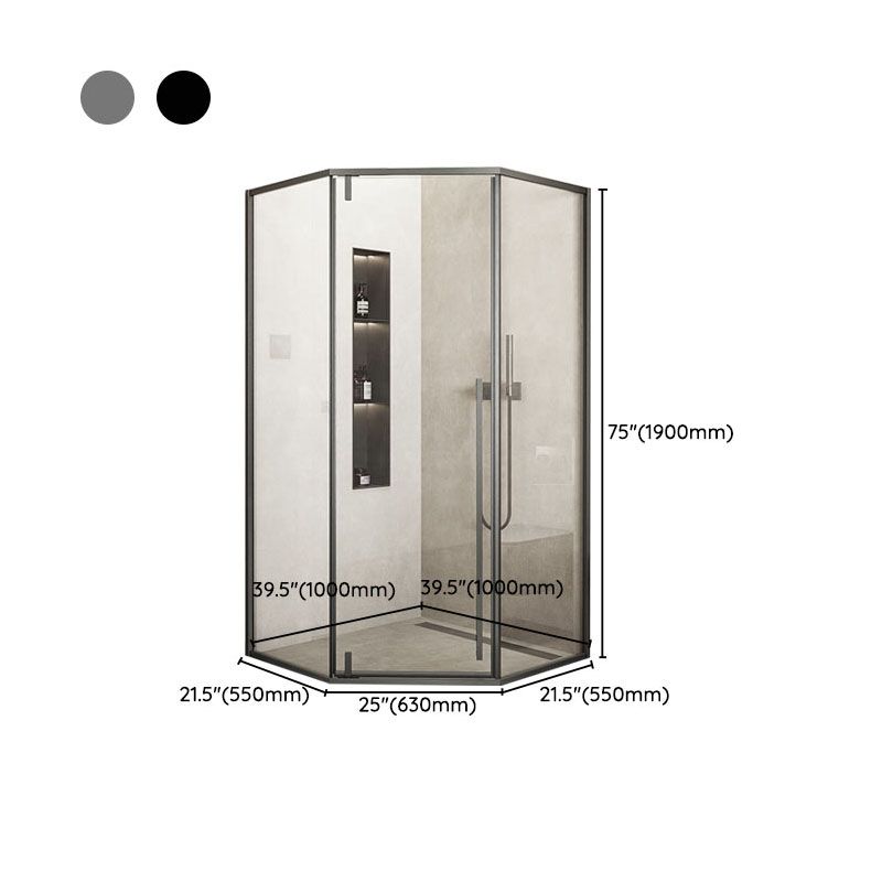 Modern Shower Enclosure Corner Black Clear Glass Shower Stall Clearhalo 'Bathroom Remodel & Bathroom Fixtures' 'Home Improvement' 'home_improvement' 'home_improvement_shower_stalls_enclosures' 'Shower Stalls & Enclosures' 'shower_stalls_enclosures' 'Showers & Bathtubs' 1200x1200_f361bec2-1cb4-493b-a993-b07c5a3c4085