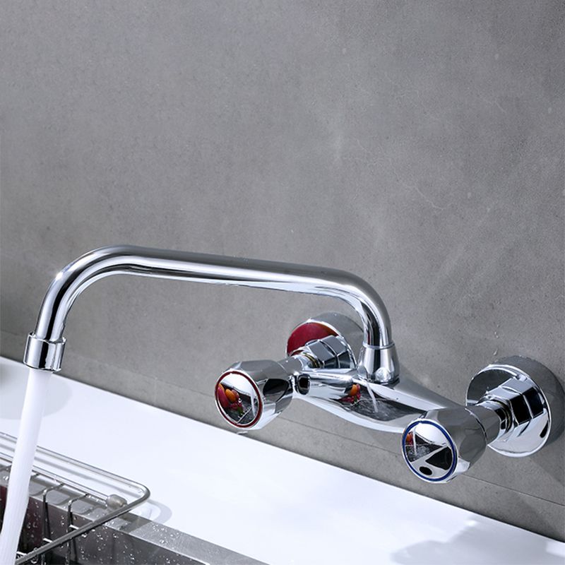 Modern Bridge Faucet Brass Knob Handle Swivel Spout Wall Mounted Pot Filler Faucet Clearhalo 'Home Improvement' 'home_improvement' 'home_improvement_kitchen_faucets' 'Kitchen Faucets' 'Kitchen Remodel & Kitchen Fixtures' 'Kitchen Sinks & Faucet Components' 'kitchen_faucets' 1200x1200_f366afb0-9815-450a-aafe-7a70955b729e