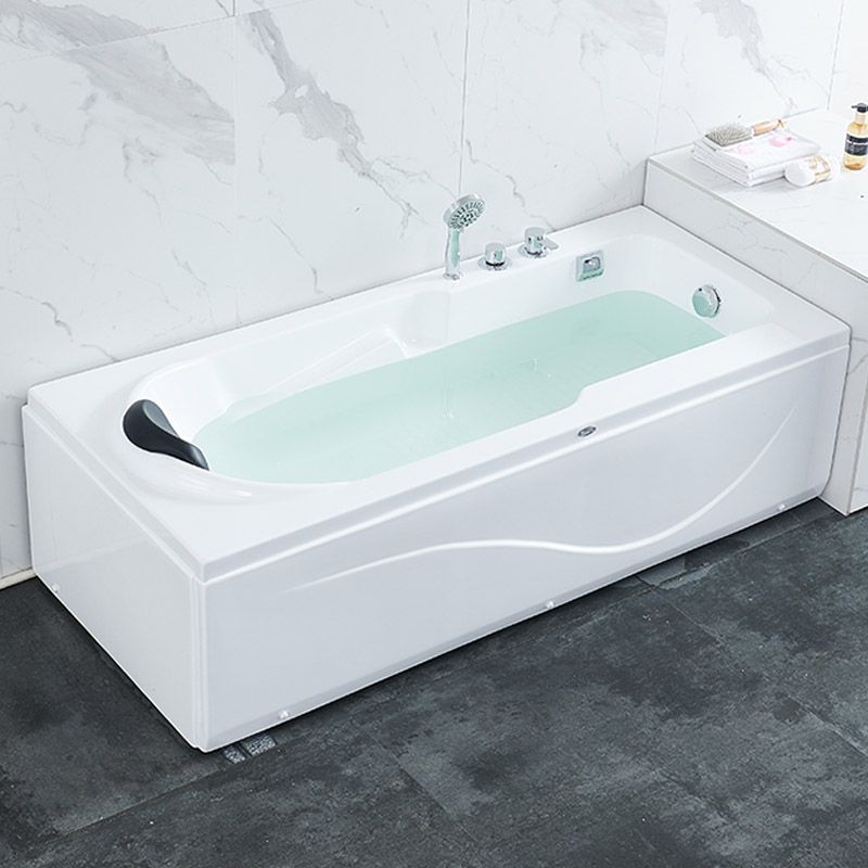 Modern White Acrylic Bathtub Rectangle Freestand Soaking Bathtub with Drain Bath Tub Clearhalo 'Bathroom Remodel & Bathroom Fixtures' 'Bathtubs' 'Home Improvement' 'home_improvement' 'home_improvement_bathtubs' 'Showers & Bathtubs' 1200x1200_f36ca7c5-3593-4d84-86dd-ce07677de2ce