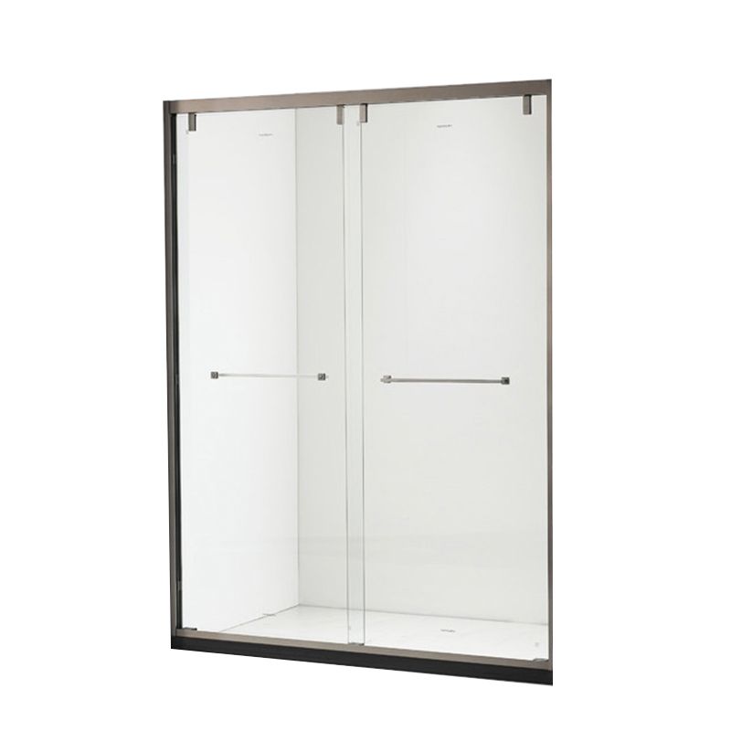 Double Sliding Semi Frameless Shower Bath Door Stainless Steel Handle Shower Door Clearhalo 'Bathroom Remodel & Bathroom Fixtures' 'Home Improvement' 'home_improvement' 'home_improvement_shower_tub_doors' 'Shower and Tub Doors' 'shower_tub_doors' 'Showers & Bathtubs' 1200x1200_f3730708-0ee5-463f-8ec7-ff996b5663c4