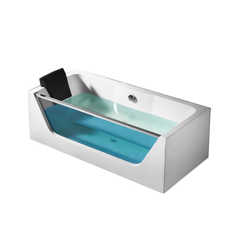 Contemporary Acrylic Back to Wall Bathtub Rectangle Air/Whirlpool/Soaking Bathtub Clearhalo 'Bathroom Remodel & Bathroom Fixtures' 'Bathtubs' 'Home Improvement' 'home_improvement' 'home_improvement_bathtubs' 'Showers & Bathtubs' 1200x1200_f37bd9c9-8441-469e-9910-65720b049e34