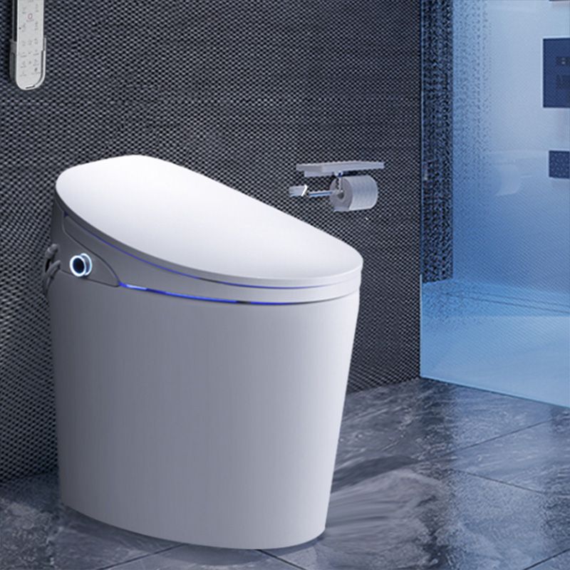 Foot Sensor Ceramic with Heated Seat Elongated Contemporary Floor Mount Bidet Clearhalo 'Bathroom Remodel & Bathroom Fixtures' 'Bidets' 'Home Improvement' 'home_improvement' 'home_improvement_bidets' 'Toilets & Bidets' 1200x1200_f37f0841-3da3-4ed3-b5d2-cd11f49f4780