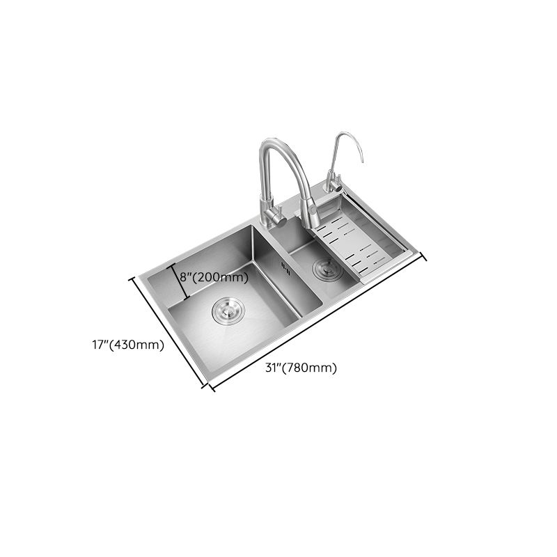 Modern Style Kitchen Sink Overflow Hole Design Drop-In Kitchen Sink Clearhalo 'Home Improvement' 'home_improvement' 'home_improvement_kitchen_sinks' 'Kitchen Remodel & Kitchen Fixtures' 'Kitchen Sinks & Faucet Components' 'Kitchen Sinks' 'kitchen_sinks' 1200x1200_f3b1d3e1-5d4b-4c1e-8823-088a7b287f2e