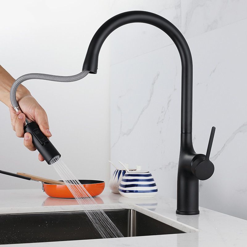 Modern Style Kitchen Faucet Copper Single Handle High Arc Kitchen Faucet Clearhalo 'Home Improvement' 'home_improvement' 'home_improvement_kitchen_faucets' 'Kitchen Faucets' 'Kitchen Remodel & Kitchen Fixtures' 'Kitchen Sinks & Faucet Components' 'kitchen_faucets' 1200x1200_f3dd5a0d-9275-4853-b705-5a433afef124
